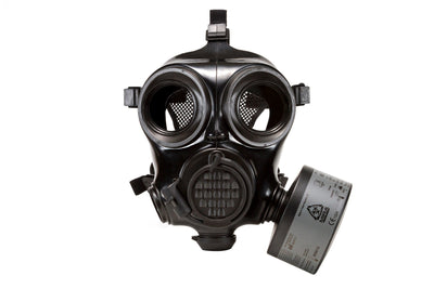 Front view of the CM-7M Military Gas Mask with CBRN filter