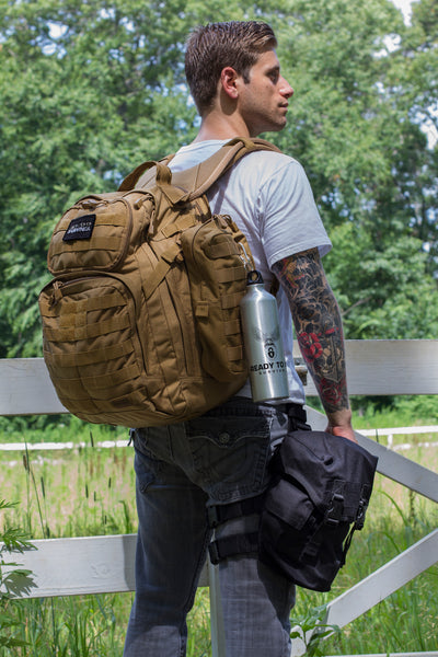 Side View of Model with NBC Gas Mask Survival Kit